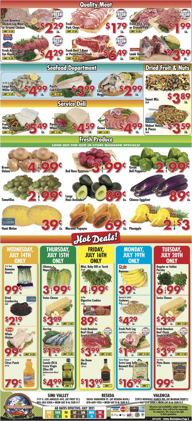 Valley Marketplace Ad from 07/14/2021