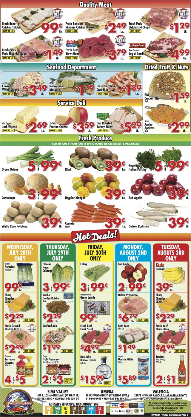 Valley Marketplace Ad from 07/28/2021