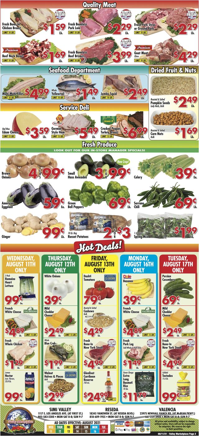Valley Marketplace Ad from 08/11/2021