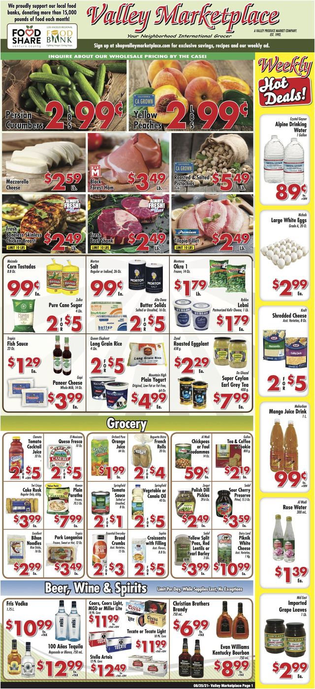 Valley Marketplace Ad from 08/25/2021