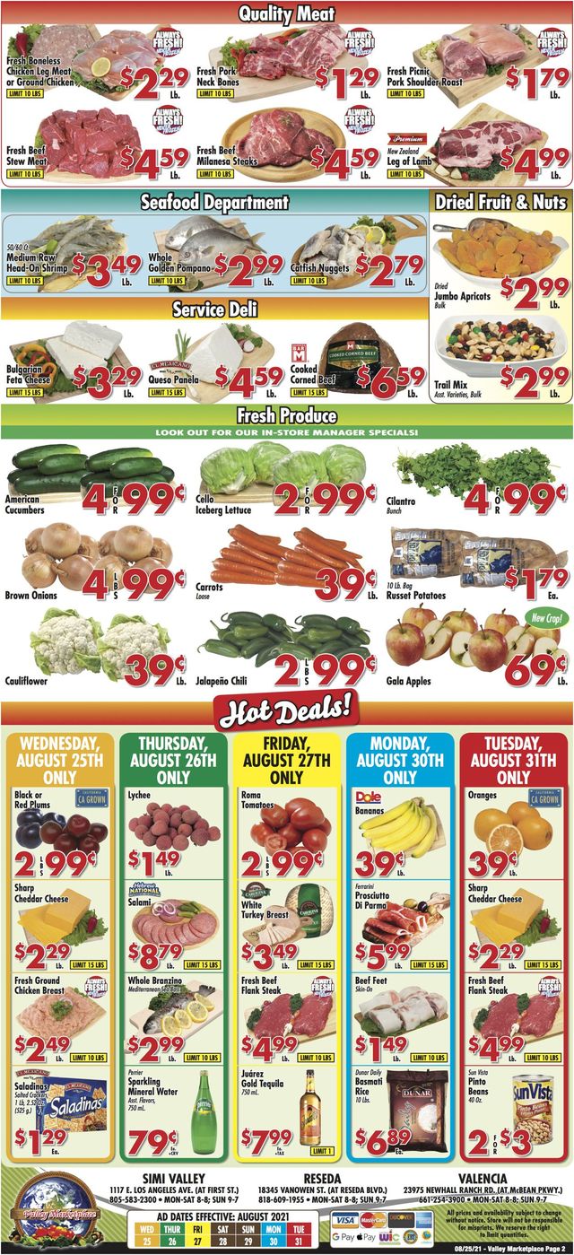 Valley Marketplace Ad from 08/25/2021