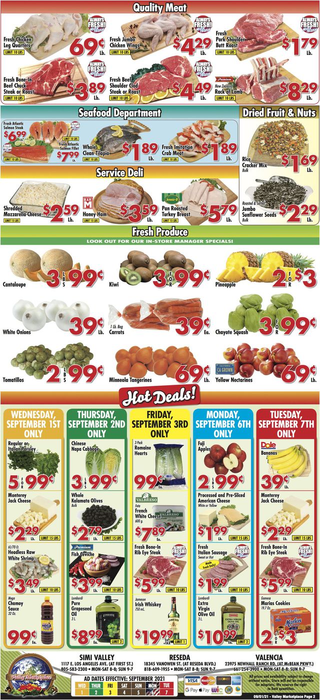 Valley Marketplace Ad from 09/01/2021