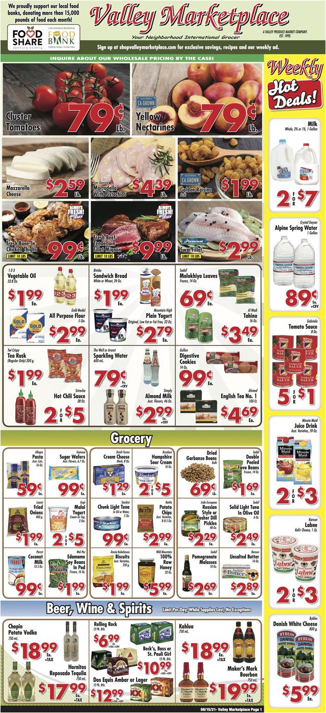 Valley Marketplace Ad from 09/15/2021