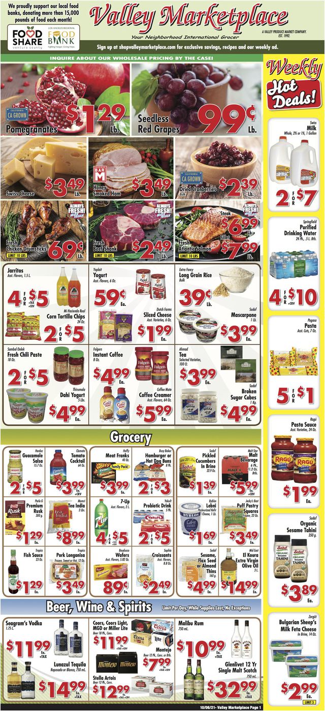 Valley Marketplace Ad from 10/06/2021
