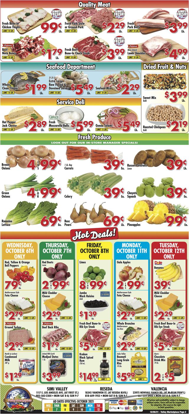 Valley Marketplace Ad from 10/06/2021