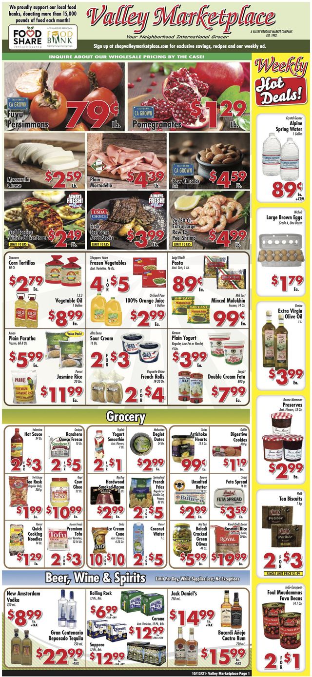 Valley Marketplace Ad from 10/13/2021