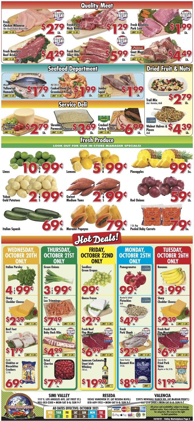 Valley Marketplace Ad from 10/20/2021