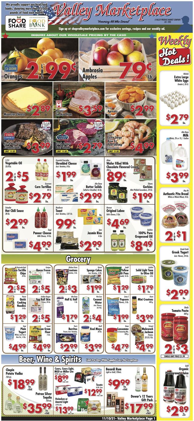 Valley Marketplace Ad from 11/10/2021