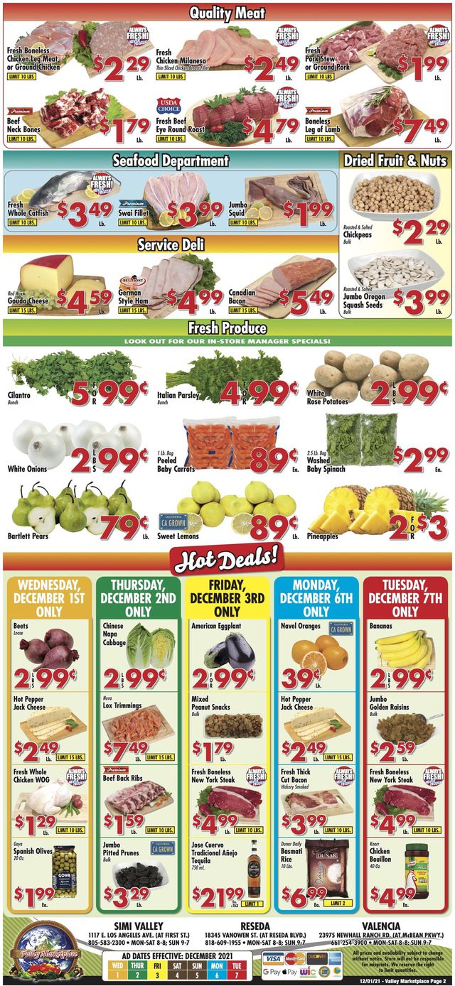Valley Marketplace Ad from 12/01/2021