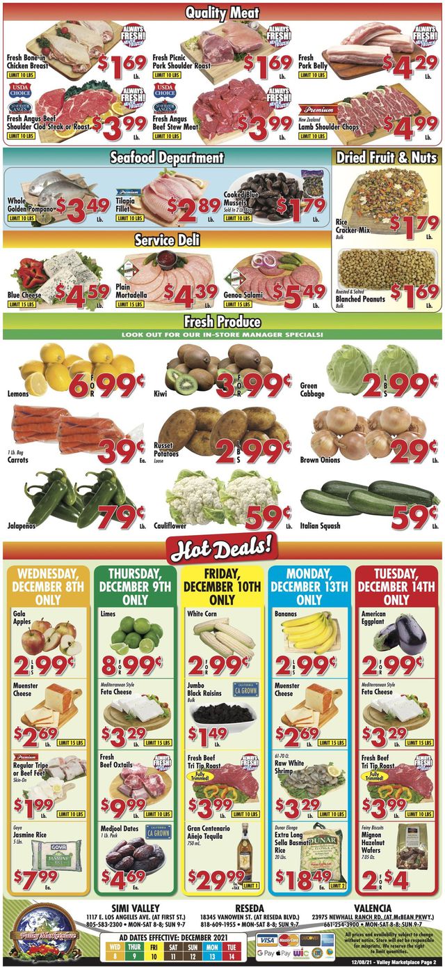 Valley Marketplace Ad from 12/08/2021