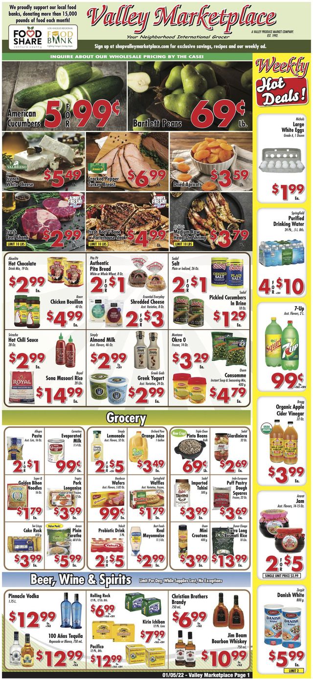Valley Marketplace Ad from 01/05/2022