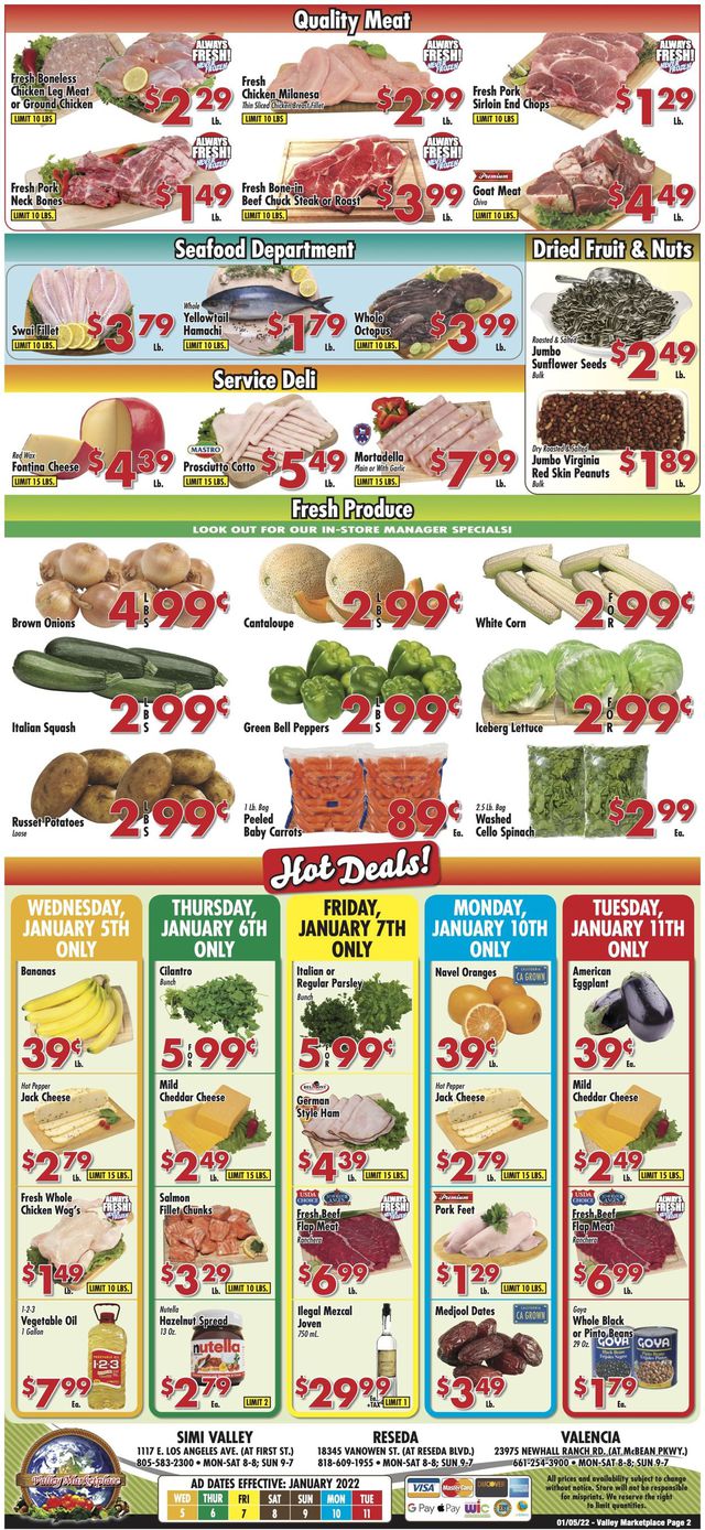 Valley Marketplace Ad from 01/05/2022