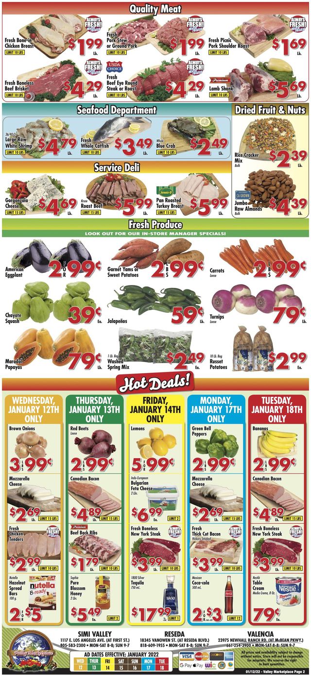 Valley Marketplace Ad from 01/12/2022