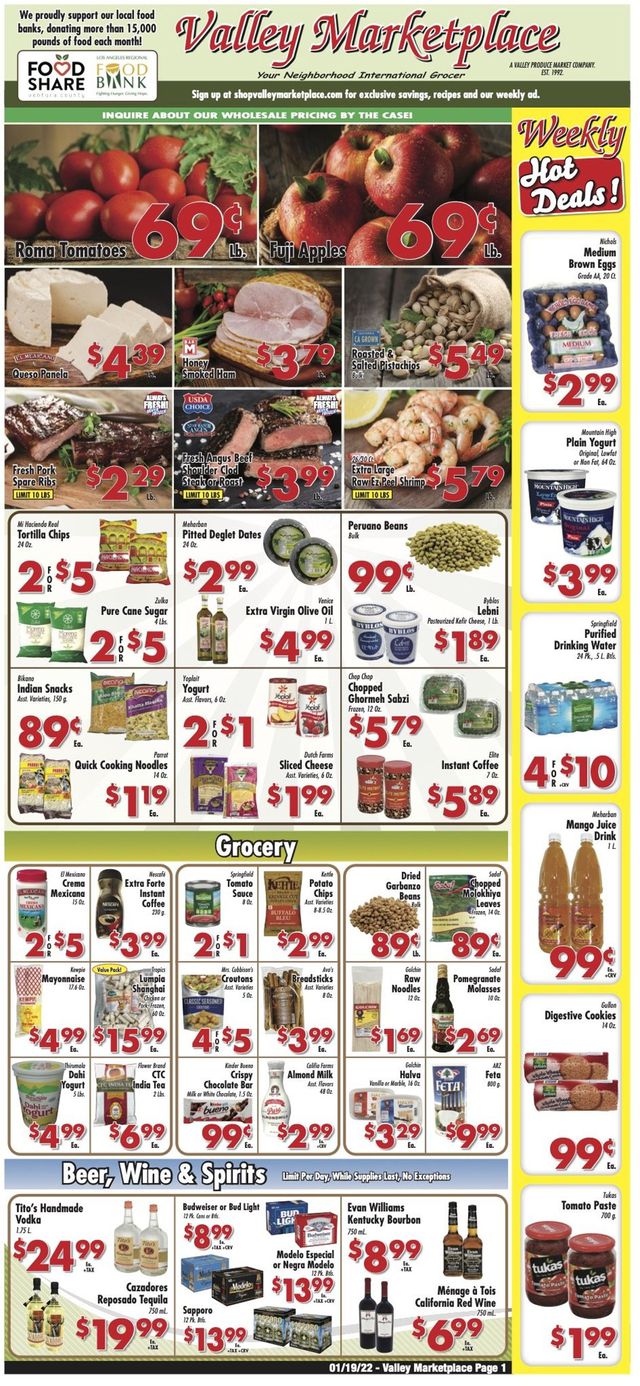 Valley Marketplace Ad from 01/19/2022