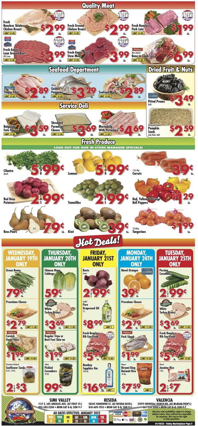 Valley Marketplace Ad from 01/19/2022