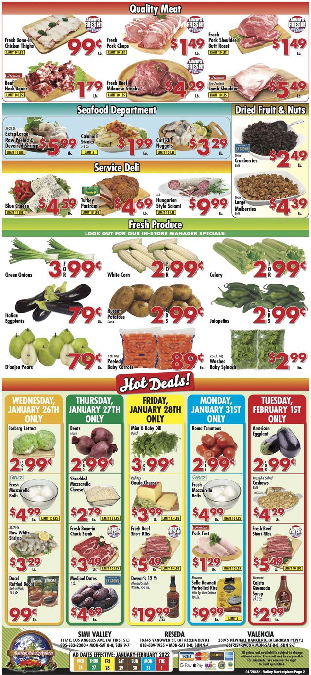 Valley Marketplace Ad from 01/26/2022