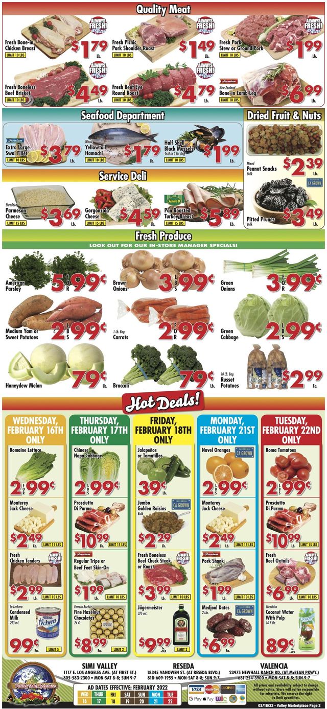 Valley Marketplace Ad from 02/16/2022