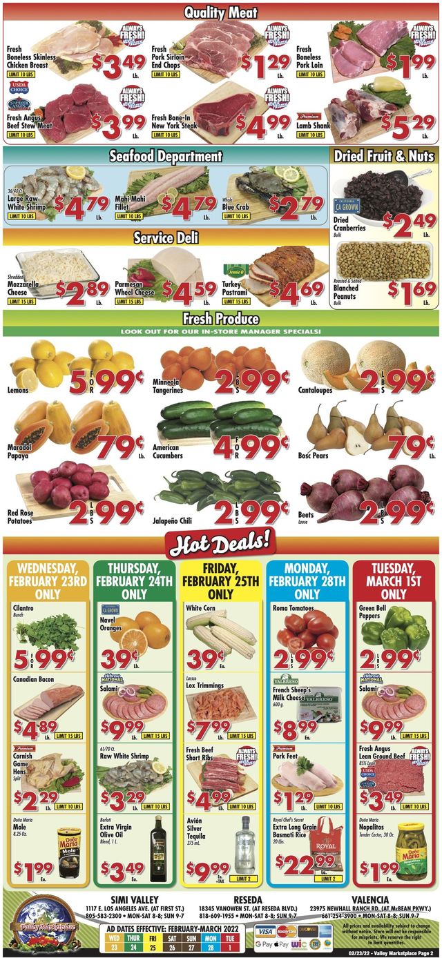 Valley Marketplace Ad from 02/23/2022
