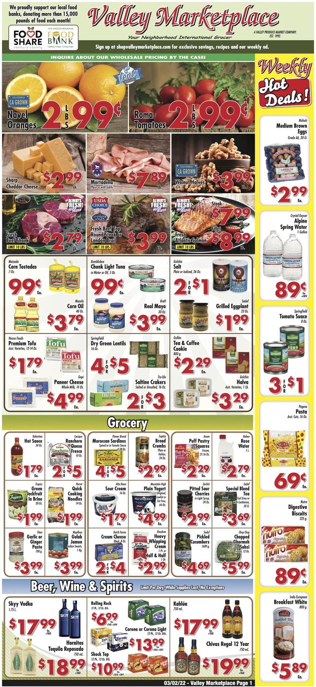 Valley Marketplace Ad from 03/02/2022