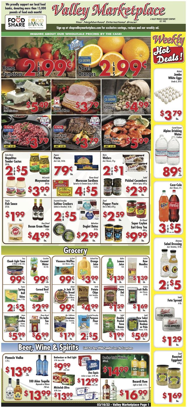 Valley Marketplace Ad from 03/16/2022