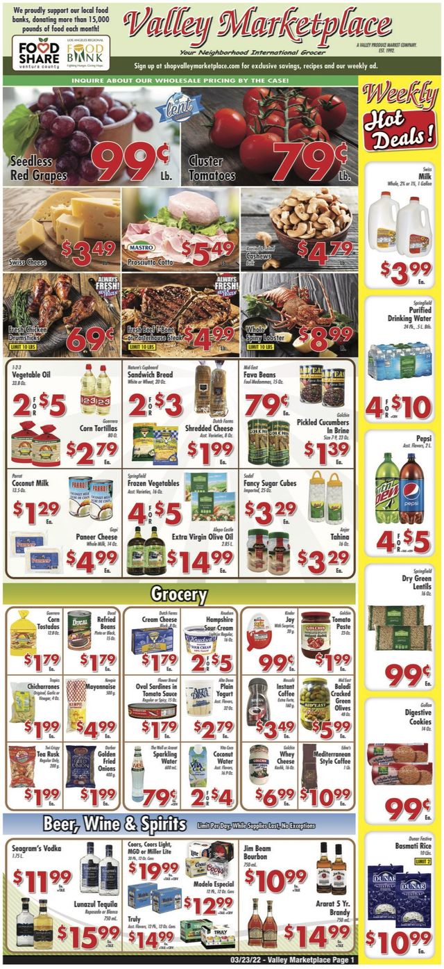 Valley Marketplace Ad from 03/23/2022