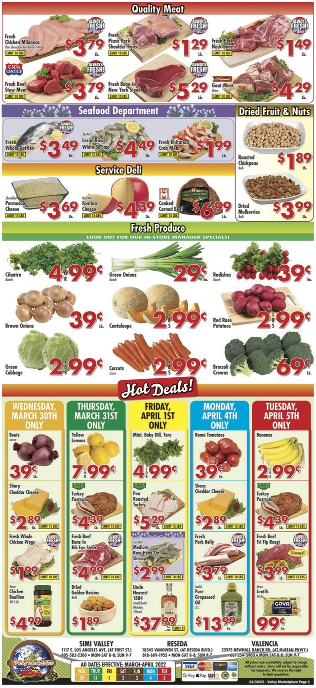 Valley Marketplace Ad from 03/30/2022