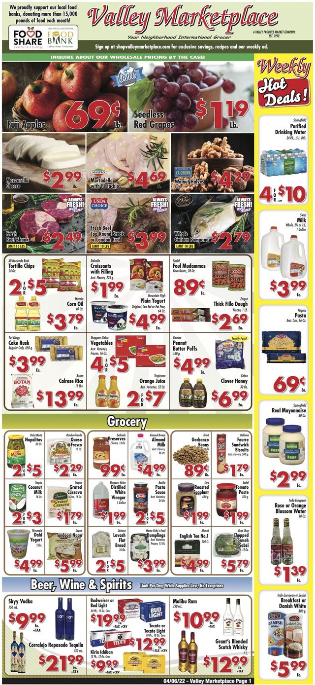 Valley Marketplace Ad from 04/06/2022