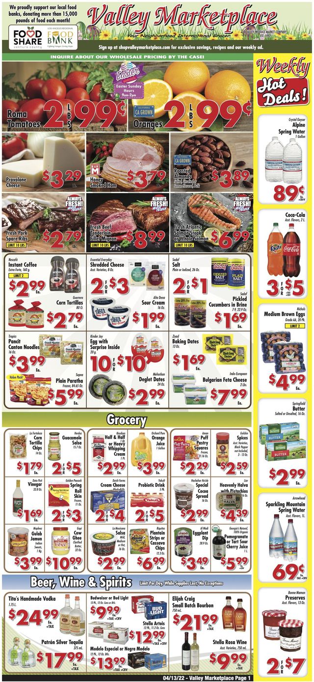 Valley Marketplace Ad from 04/13/2022