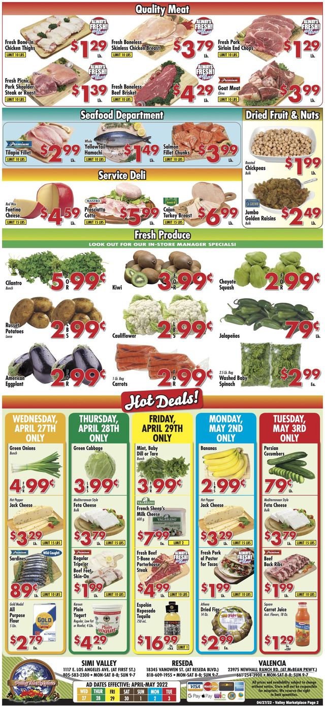 Valley Marketplace Ad from 04/27/2022