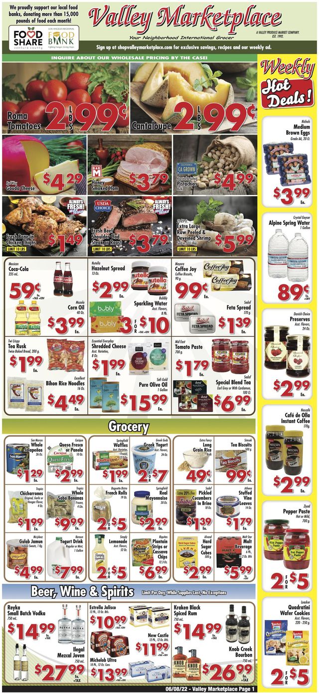Valley Marketplace Ad from 06/08/2022
