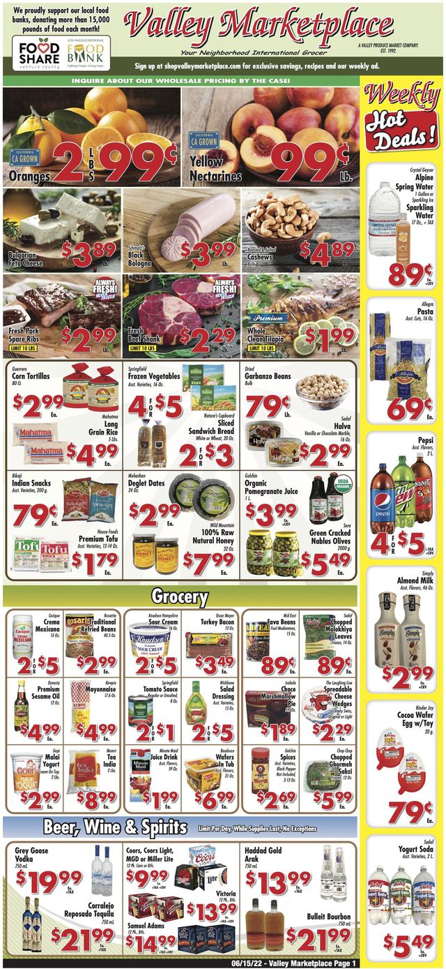 Valley Marketplace Ad from 06/15/2022