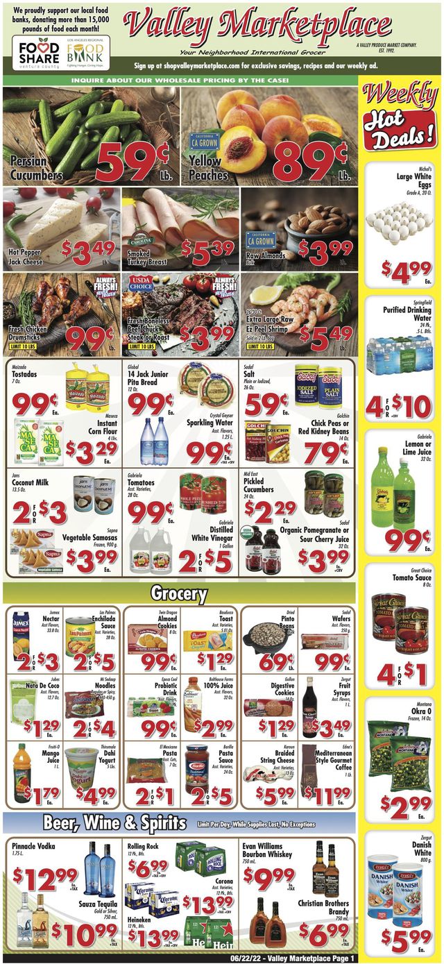 Valley Marketplace Ad from 06/22/2022