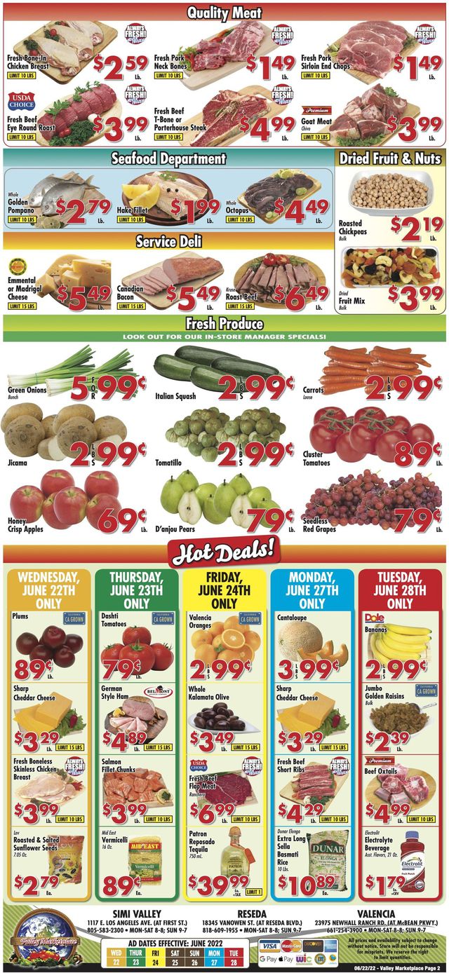 Valley Marketplace Ad from 06/22/2022