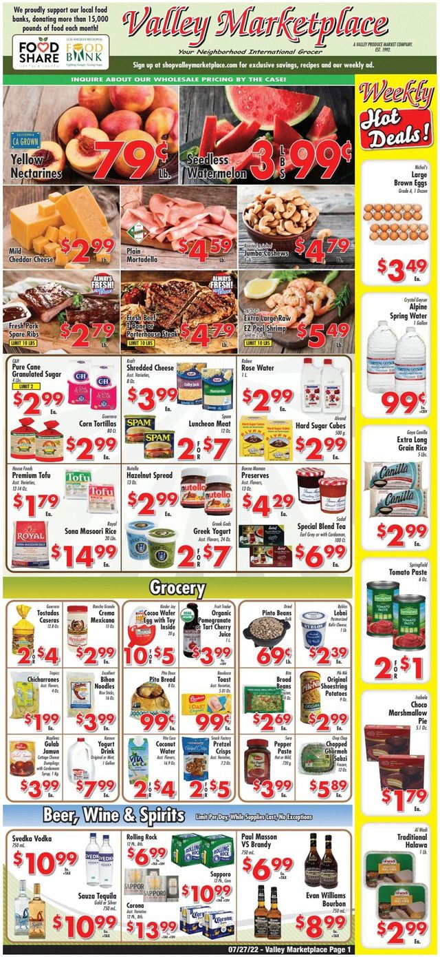 Valley Marketplace Ad from 07/27/2022