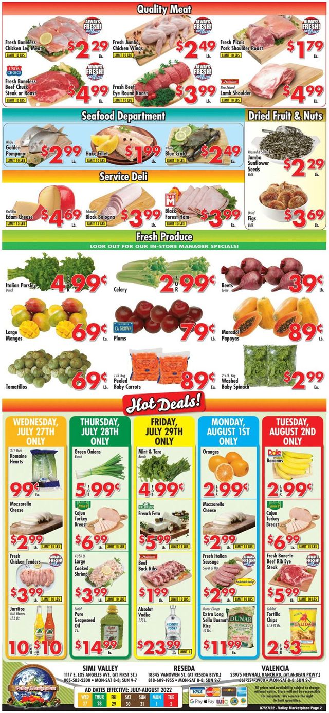 Valley Marketplace Ad from 07/27/2022