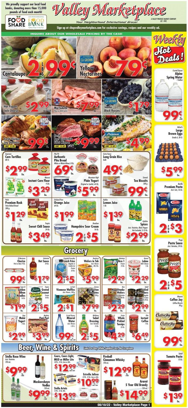 Valley Marketplace Ad from 08/10/2022