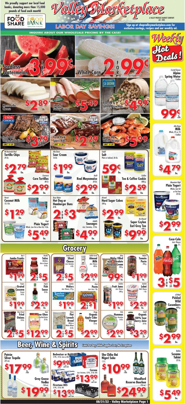 Valley Marketplace Ad from 08/31/2022