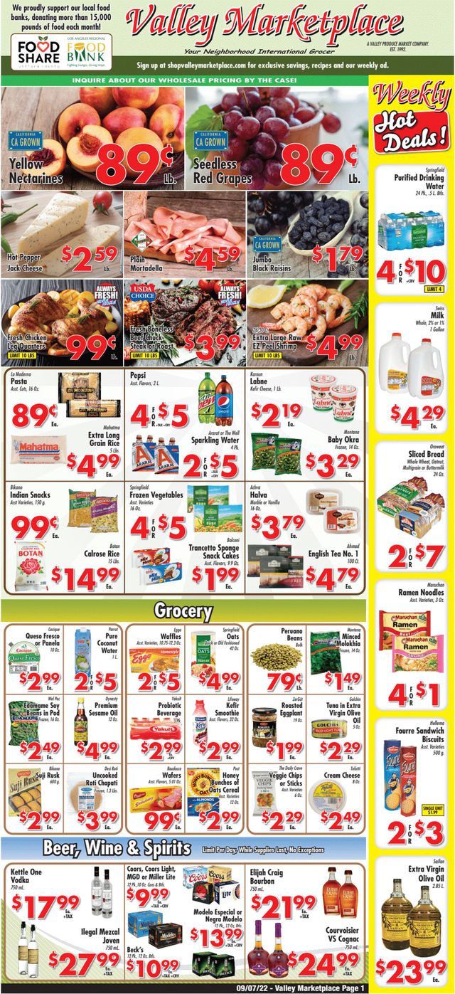 Valley Marketplace Ad from 09/07/2022