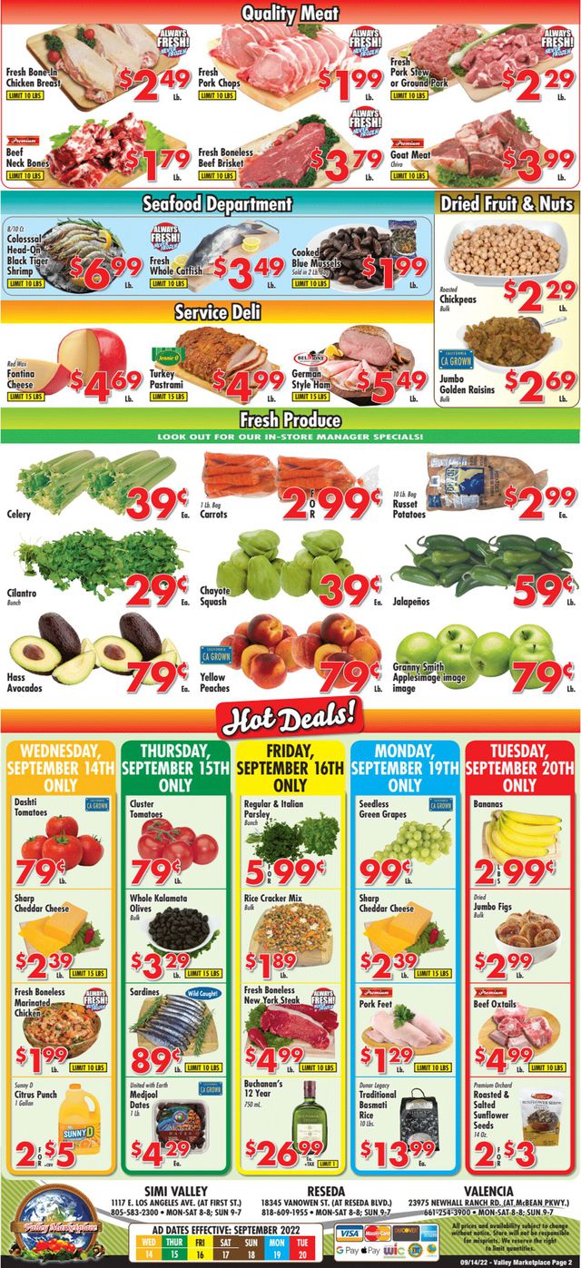 Valley Marketplace Ad from 09/14/2022