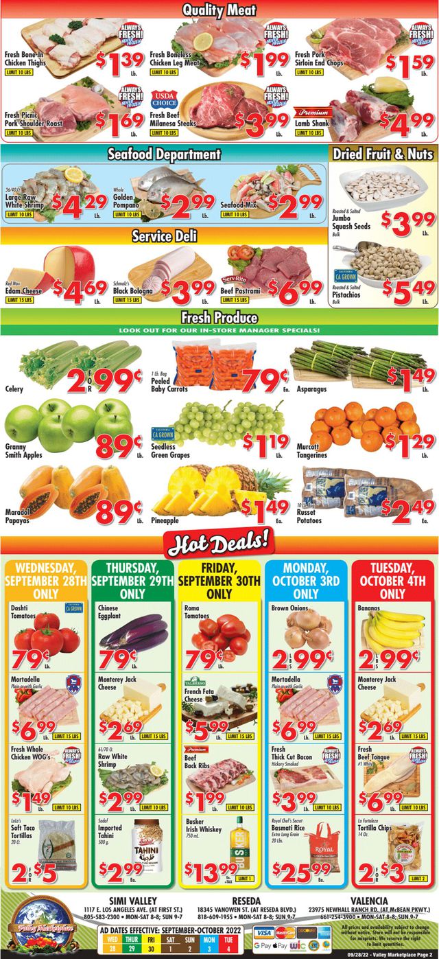 Valley Marketplace Ad from 09/28/2022