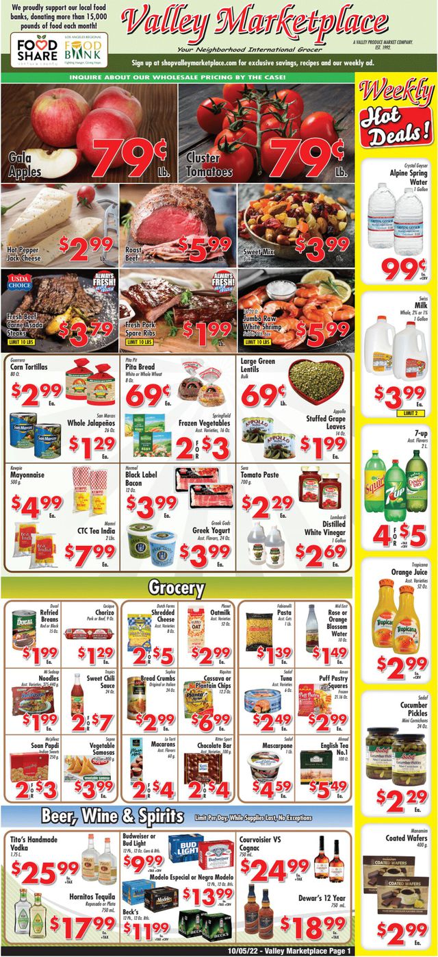 Valley Marketplace Ad from 10/05/2022