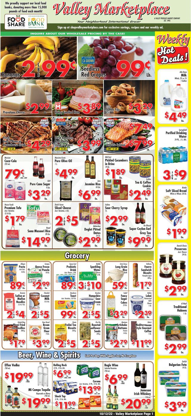 Valley Marketplace Ad from 10/12/2022
