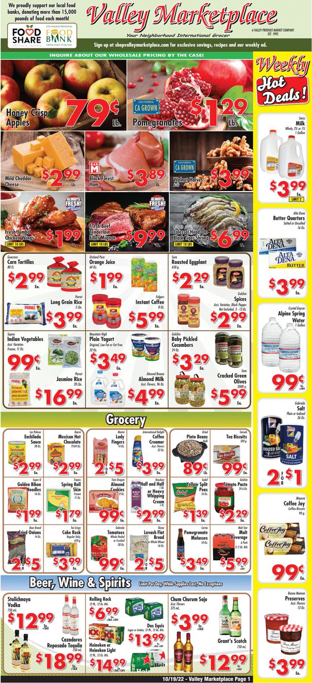Valley Marketplace Ad from 10/19/2022