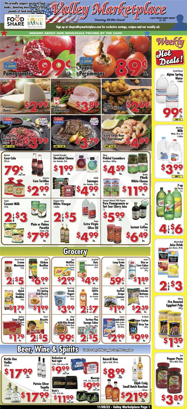 Valley Marketplace Ad from 11/09/2022