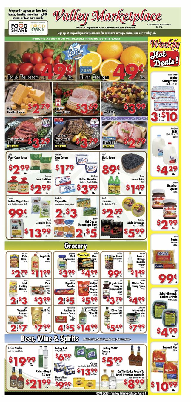 Valley Marketplace Ad from 03/15/2023