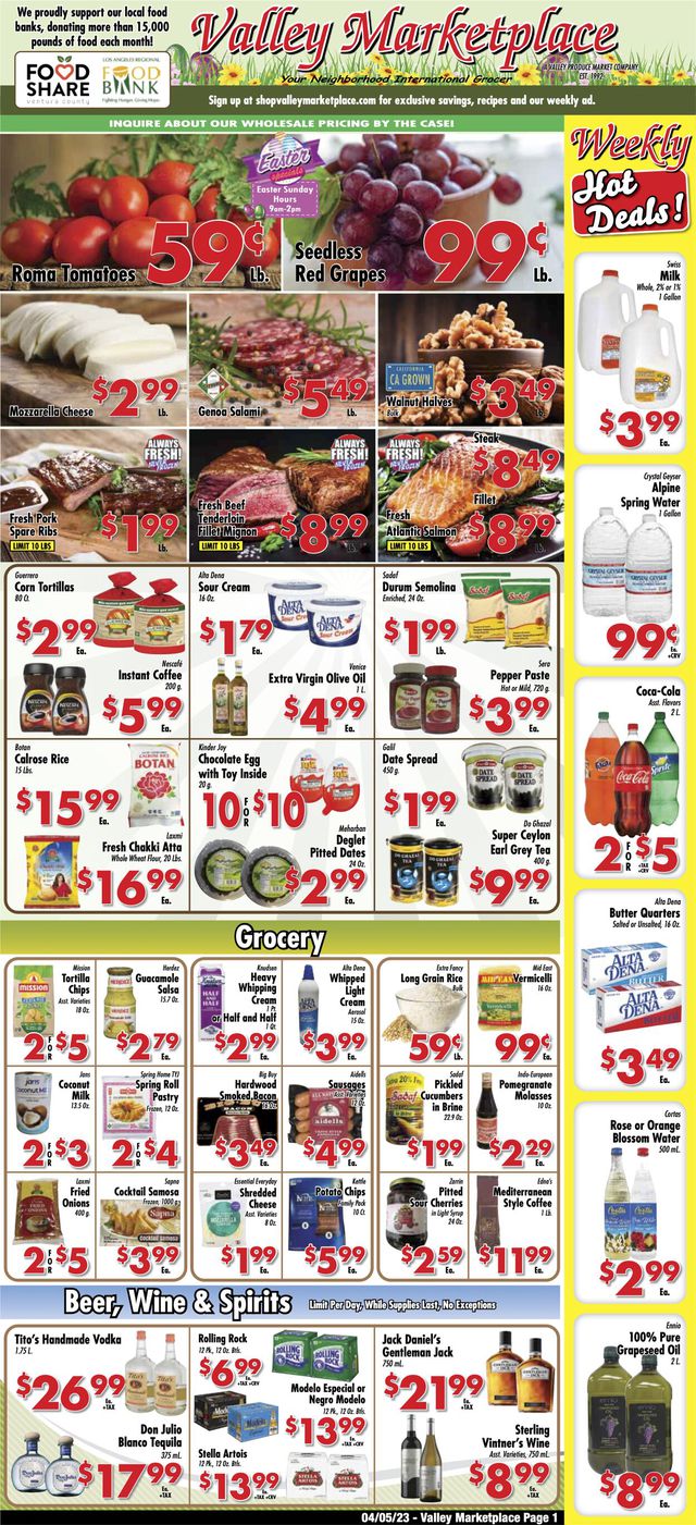 Valley Marketplace Ad from 04/05/2023