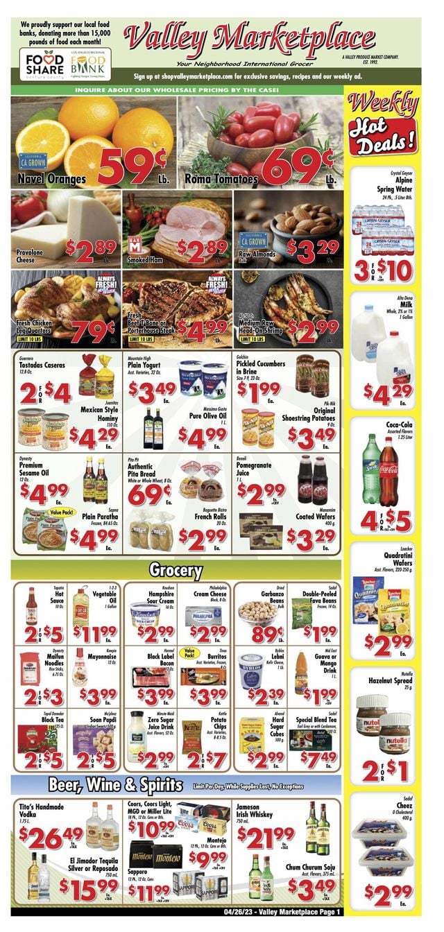 Valley Marketplace Ad from 04/26/2023