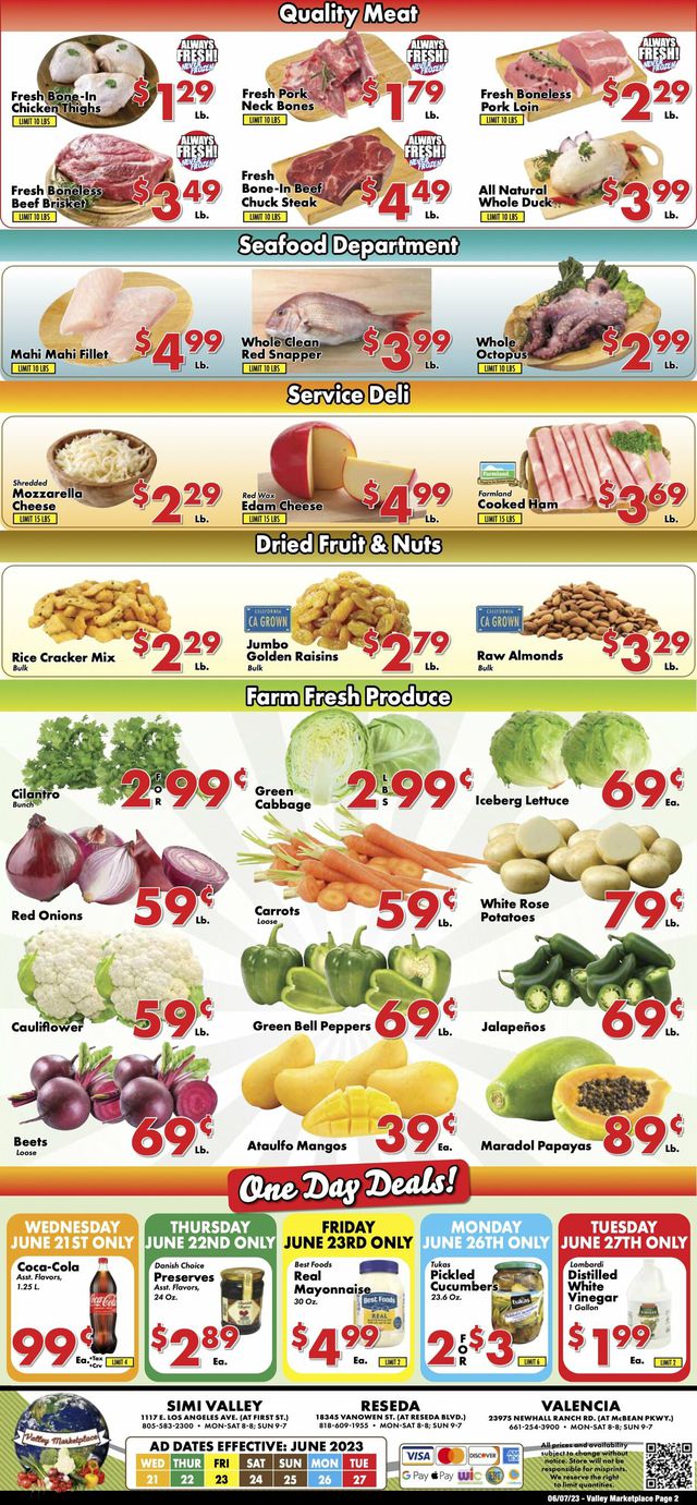 Valley Marketplace Ad from 06/21/2023