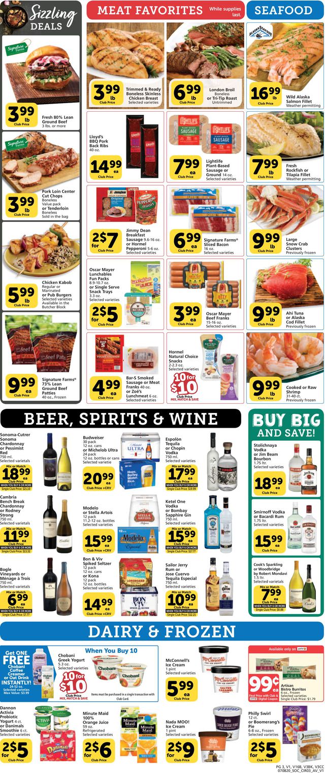 Vons Ad from 07/08/2020