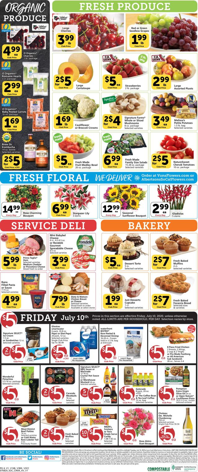 Vons Ad from 07/08/2020